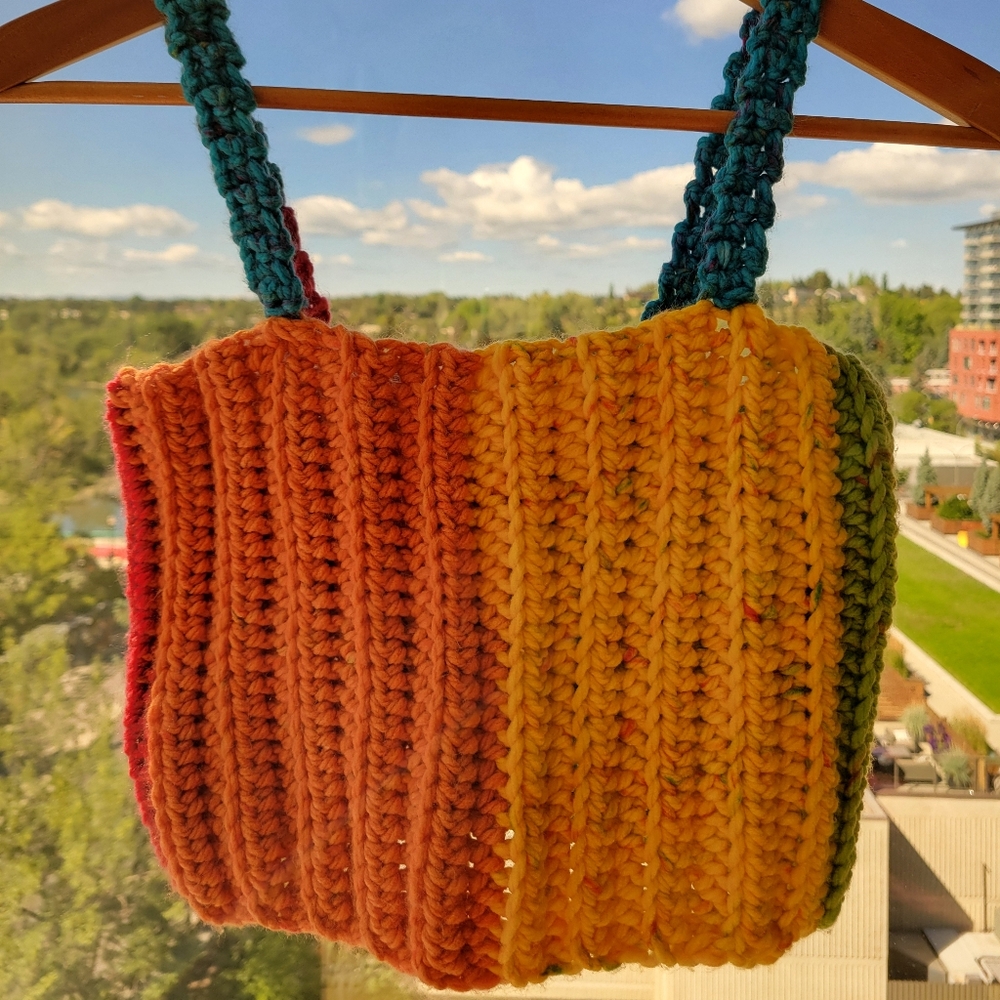 Handmade rainbow crochet crop top